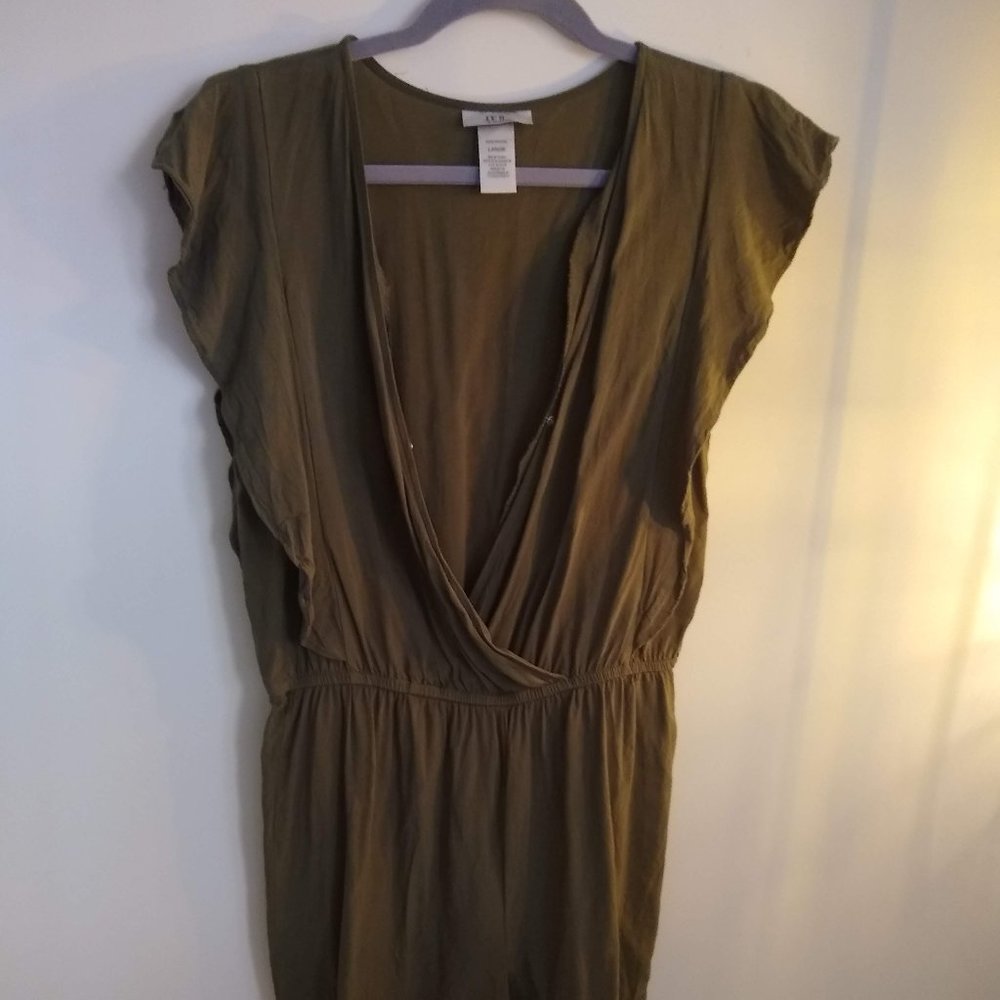Olive Green Cap sleeves romper